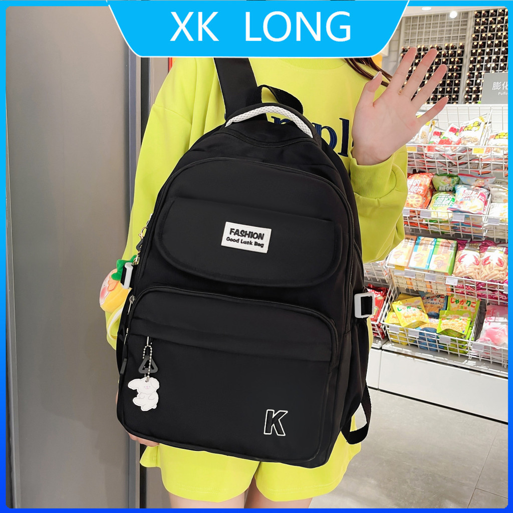 Korean style women's cute backpack,man student kuromi school bag,black ...
