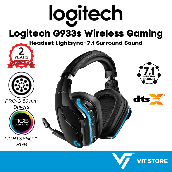 Logitech G933s Wireless 7.1 Lightsync Gaming Headphone Surround Sound Headset with Mic RGB PC Xbox One PS4 NS Shopee Malaysia
