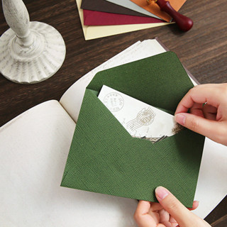 5 Pcs Vintage Pure Color Linen Textured Paper Envelope Classic ...