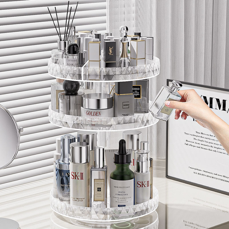 Perfume Cosmetics Shelf Shelf Rotating 360-Degree Dressing Table ...