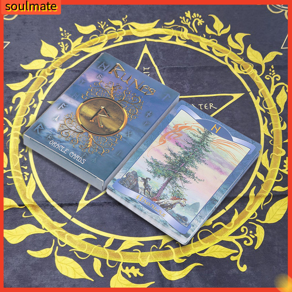 soulmate| 1 Set Tarot Cards English Dark Angels Divine Abundance Runes ...