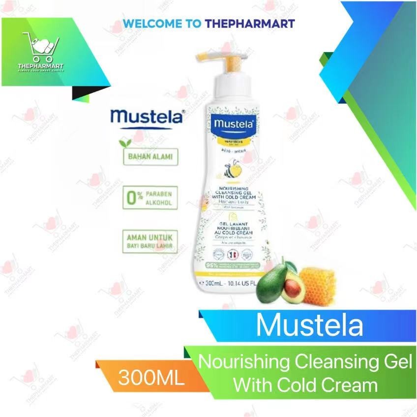 Mustela Nourishing Cleansing Gel With Cold Cream With Organically Farmed Beeswax - 300ml