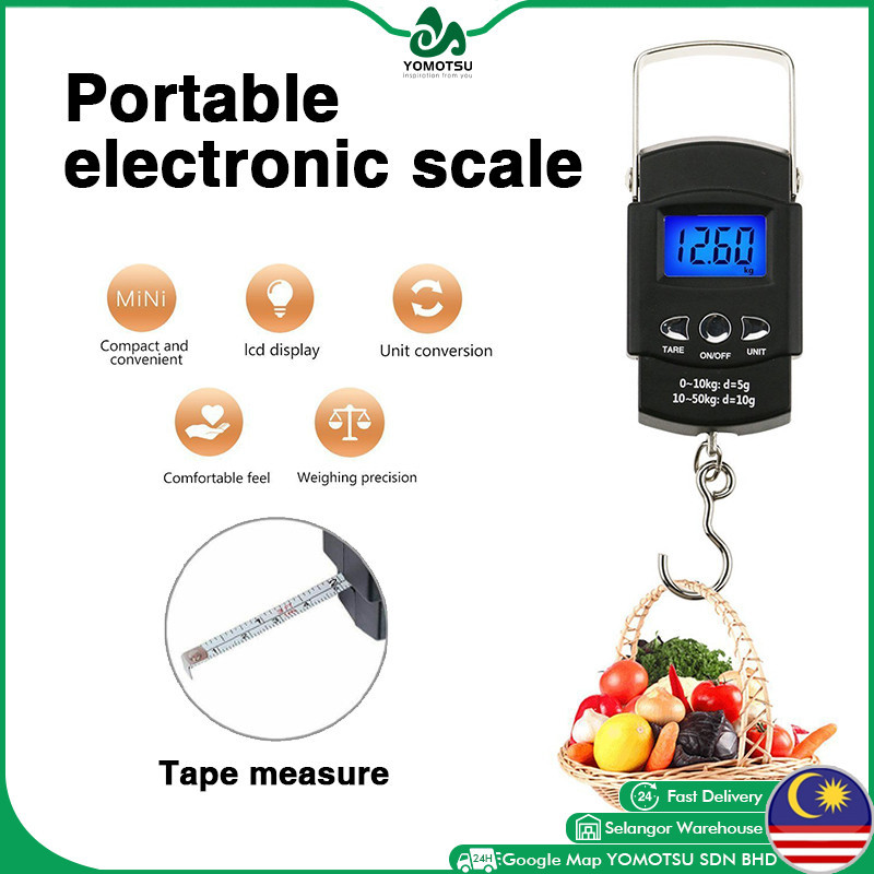 Portable Electronic Scale LCD Light Display Weight Scale with Tape ...