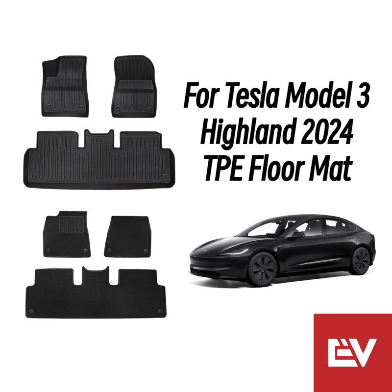 For Tesla Model 3 2025-2026 Highland TPE Floor Mat Rear Trunk Mat RHD ...