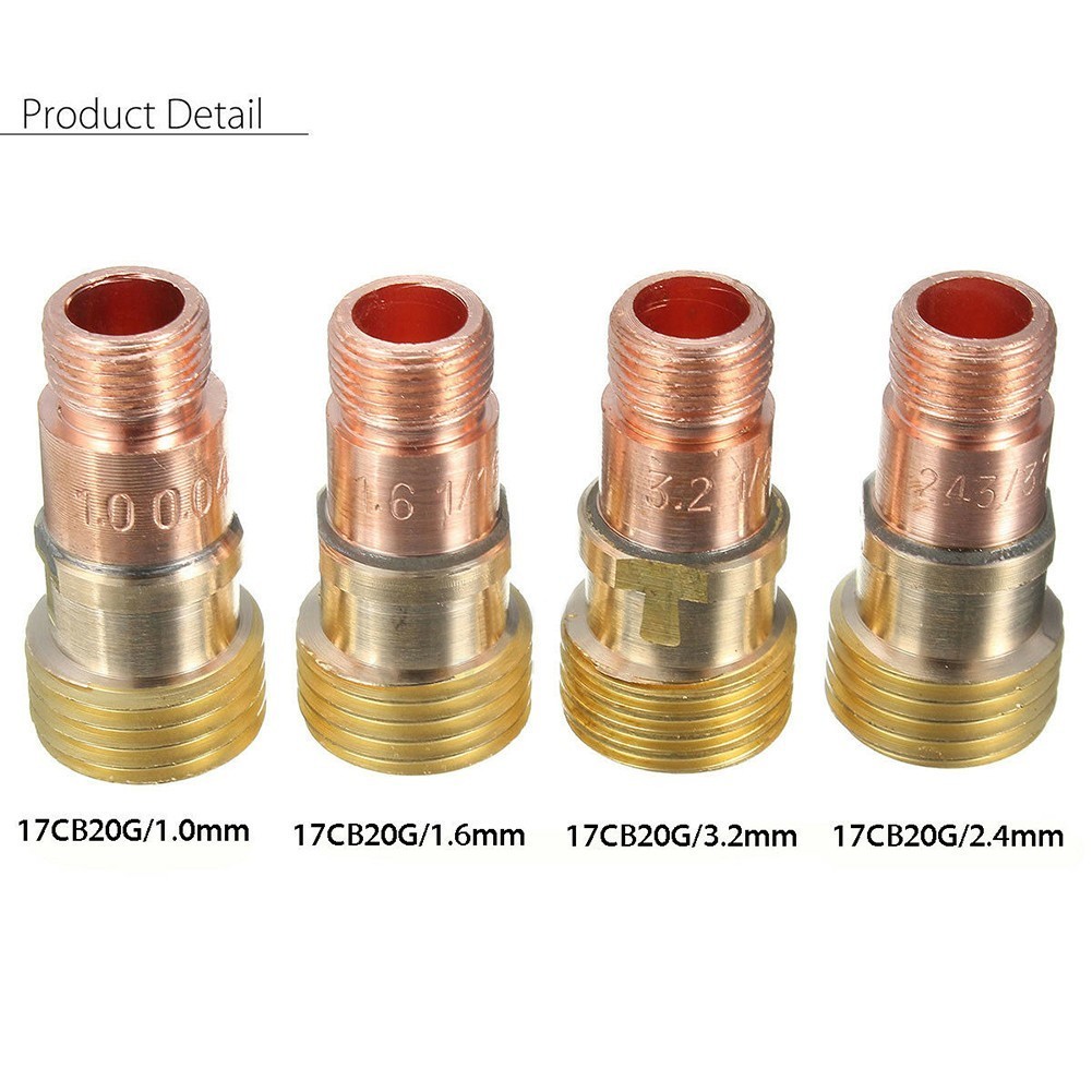 Brass Collets Body Stubby Gas Lens Connector With Mesh For Tig WP-17/18 ...