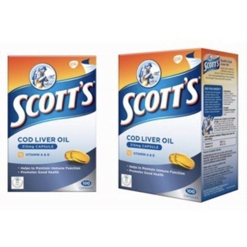 Scott’s Cod Liver Oil 315mg x 100 caps x 2 twin packs | Shopee Malaysia