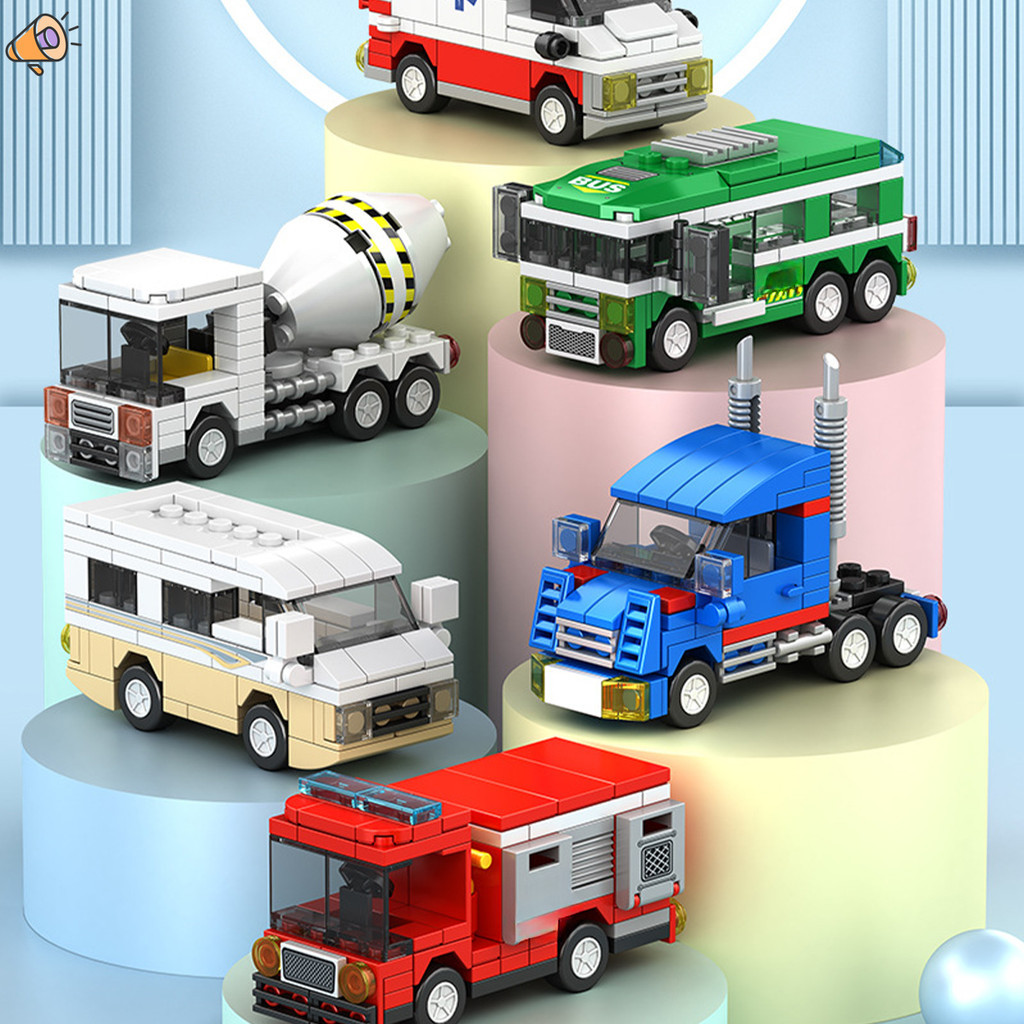City car small particle building blocks children's educational assembly ...