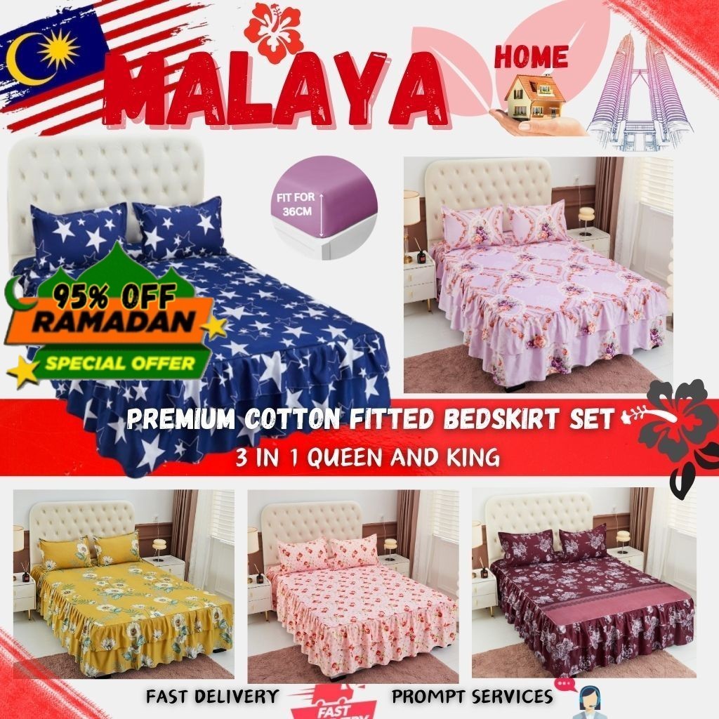 #CRK2 Premium Cotton 3IN1 Cadar Ropol Set Super Single/Queen /King ...