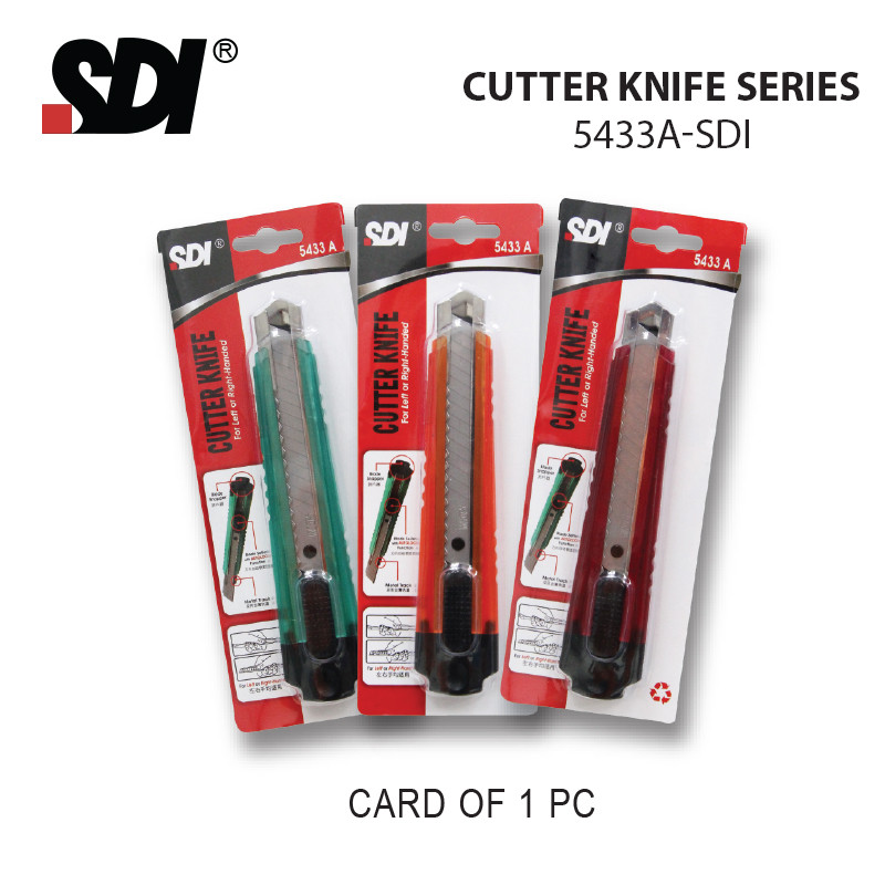 SDI 5433A-SDI Cutter Knife In Sliding Card 162mm x 33mm / 18mm (1 pc ...
