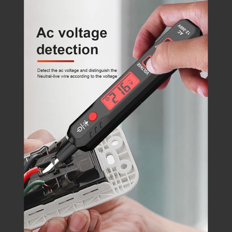 LED Display Electric Test Pen Ac12-300v Voltage Tester Live/zero Wire ...