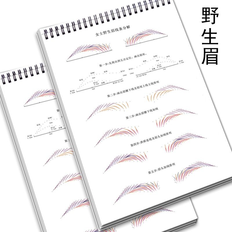 Eyebrow Line Teaching Book Beginner Tattoo Embroidery Practice Drawing ...