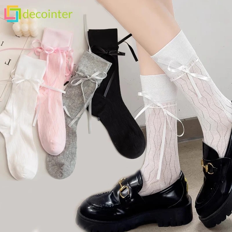 Ballet Style Elegant Ladies Bandage Ribbon Bow Leg Socks - Girl Sexy ...