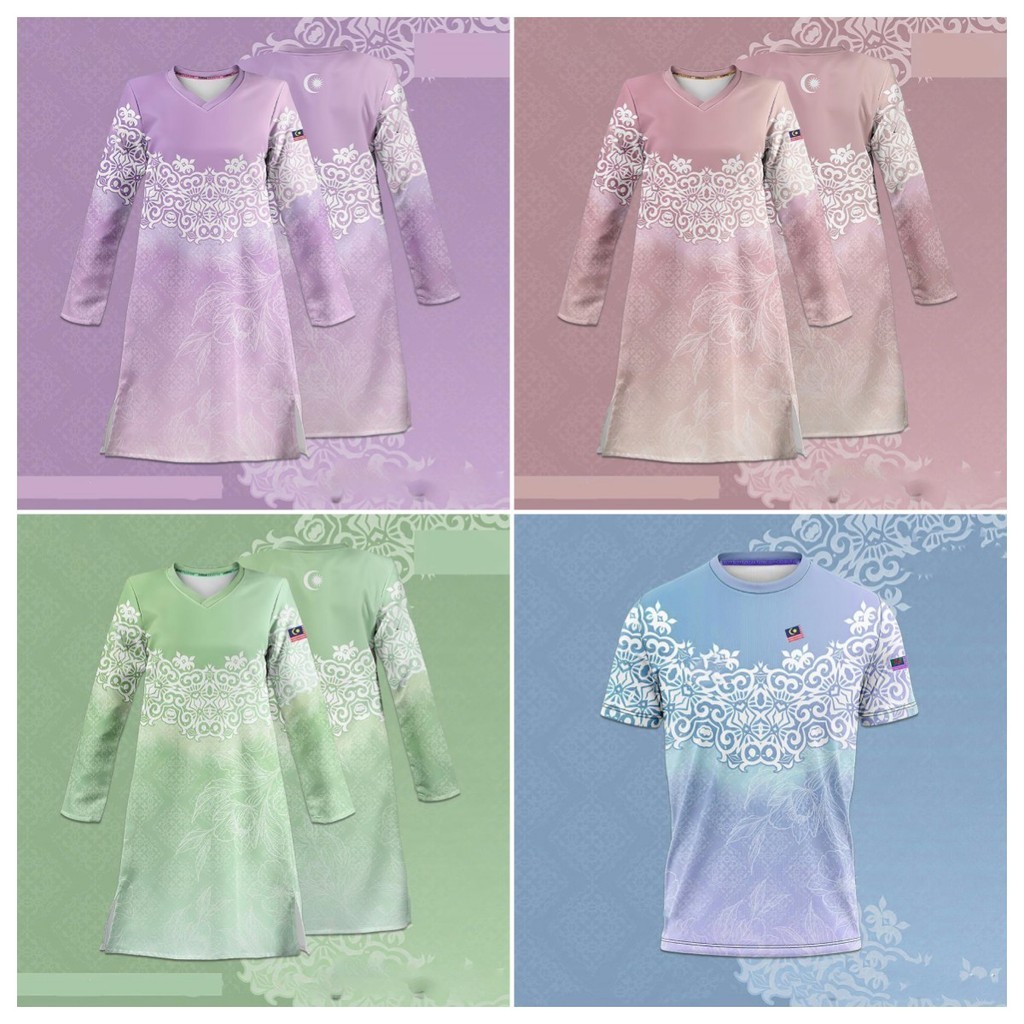 Baju Raya Perempuan 2024 Terbaru Daily Muslim Sportwear Simple Pattern ...