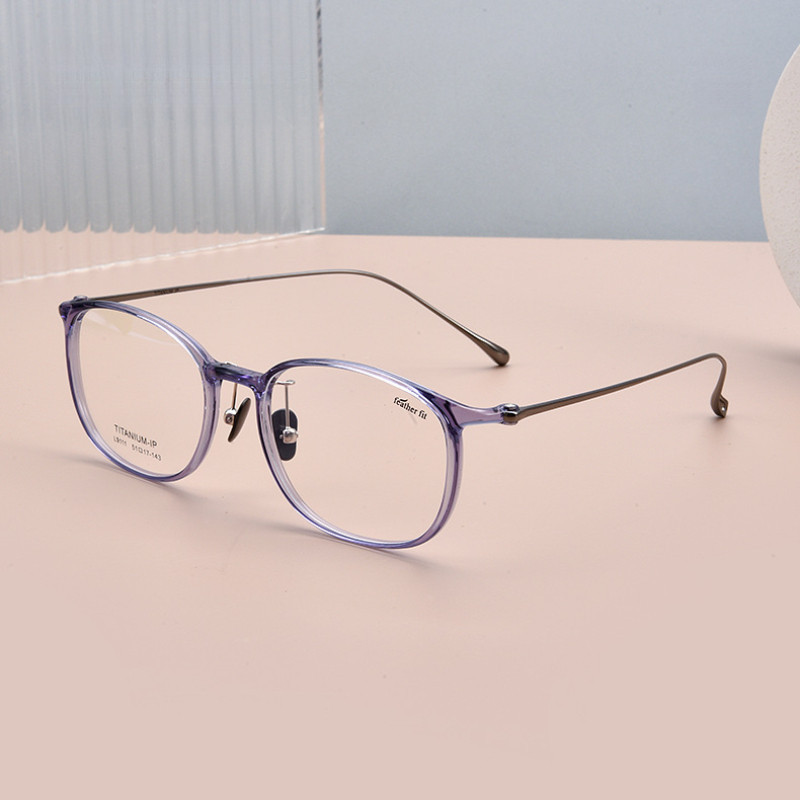 140mm Ultra-light Feather Titanium Glasses Frame Men Women Fashion Oval ...