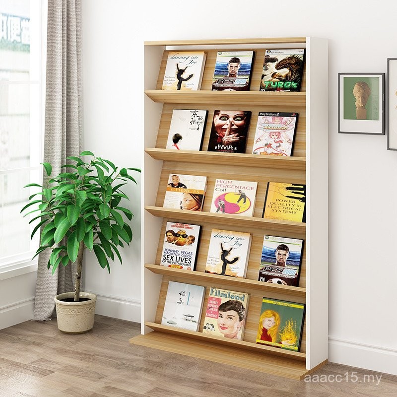 Magazine Rack Floor Party Construction Bookshelf Bookcase Wooden File ...
