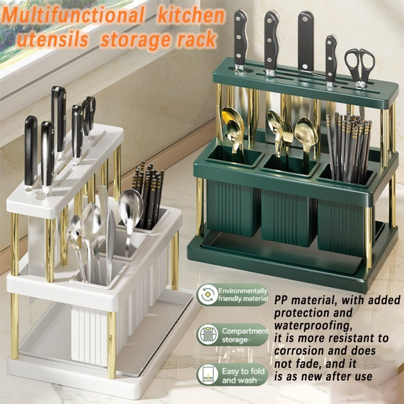 Kitchen Rack Cutlery Chopstick Drainer Holder Kitchen Multifunctional ...