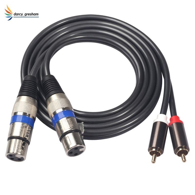 Hifi Audio Cable 2 Male to Xlr 3 Pin Female Mixing Console Amplifier ...