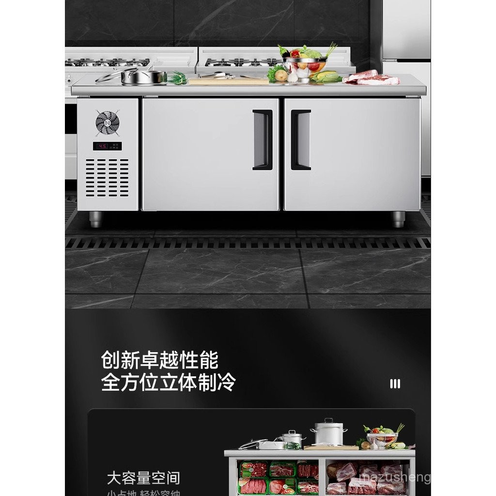Kitchen Fun Workbench Freezer Commercial Refrigerator Freezer Flat ...