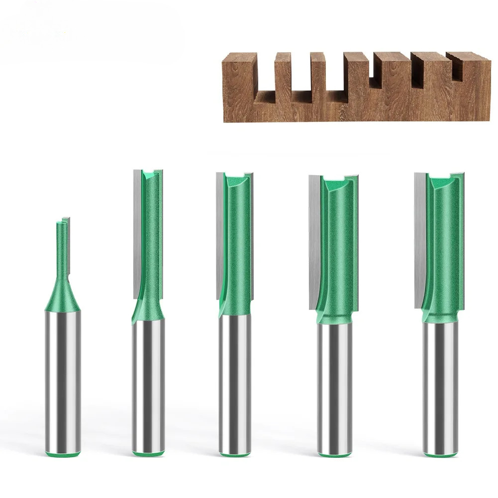 1pc 8mm Shank 3-25mm Double Blade Straight Router Bit Slotting Cutter ...