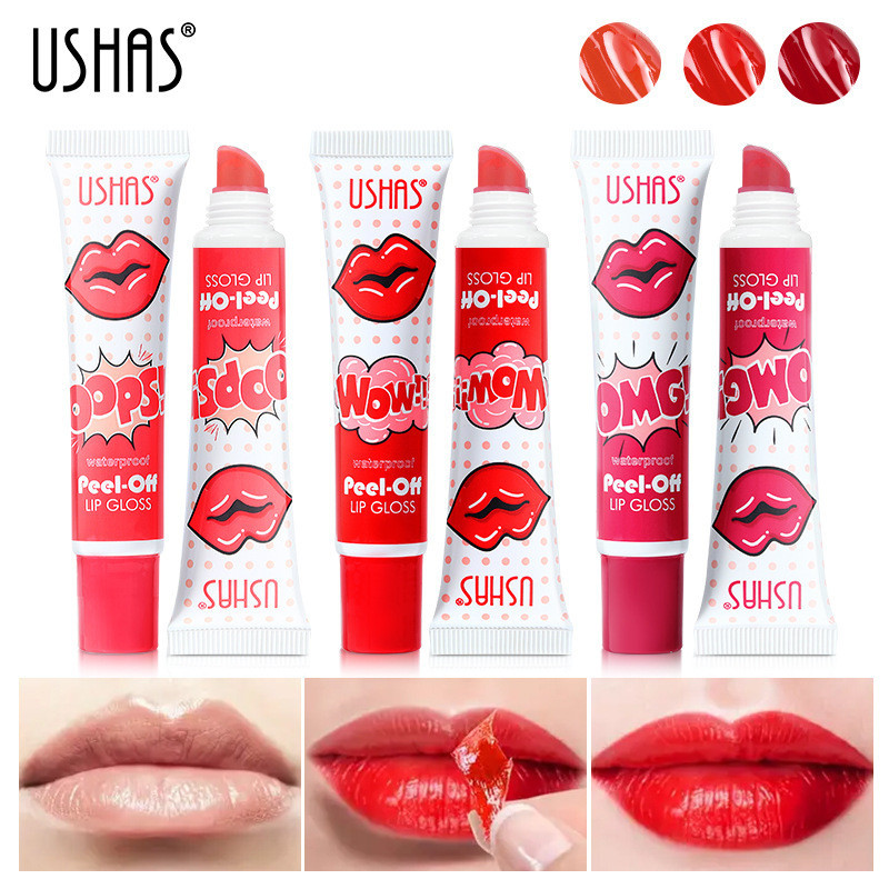 USHAS Lip Stain Gloss Tattoo Color Peel Off Tint Long Lasting ...