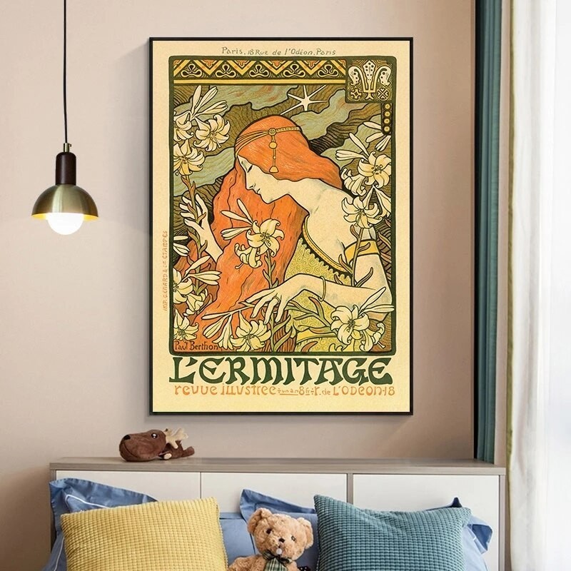 Poster Kanvas Seni Vintage Alphonse Mucha - Cetakan Lukisan Klasik ...