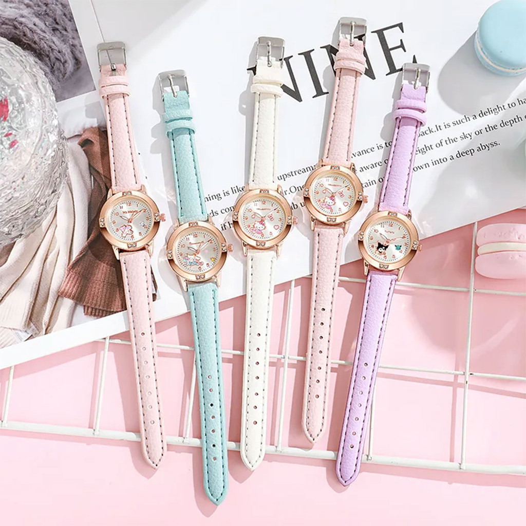 Kawaii Sanrio Hello Kitty Watch Anime Kuromi Cinnamoroll Quartz Fashion  Melody WristWatch Women Kid Girl Children Birthday Gift | Shopee Malaysia