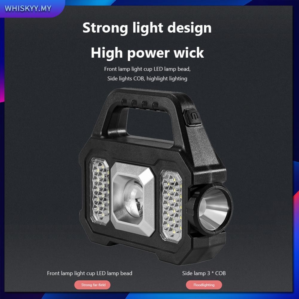LED Electric Torch Waterproof Solar Handheld Flashlight for Camping ...