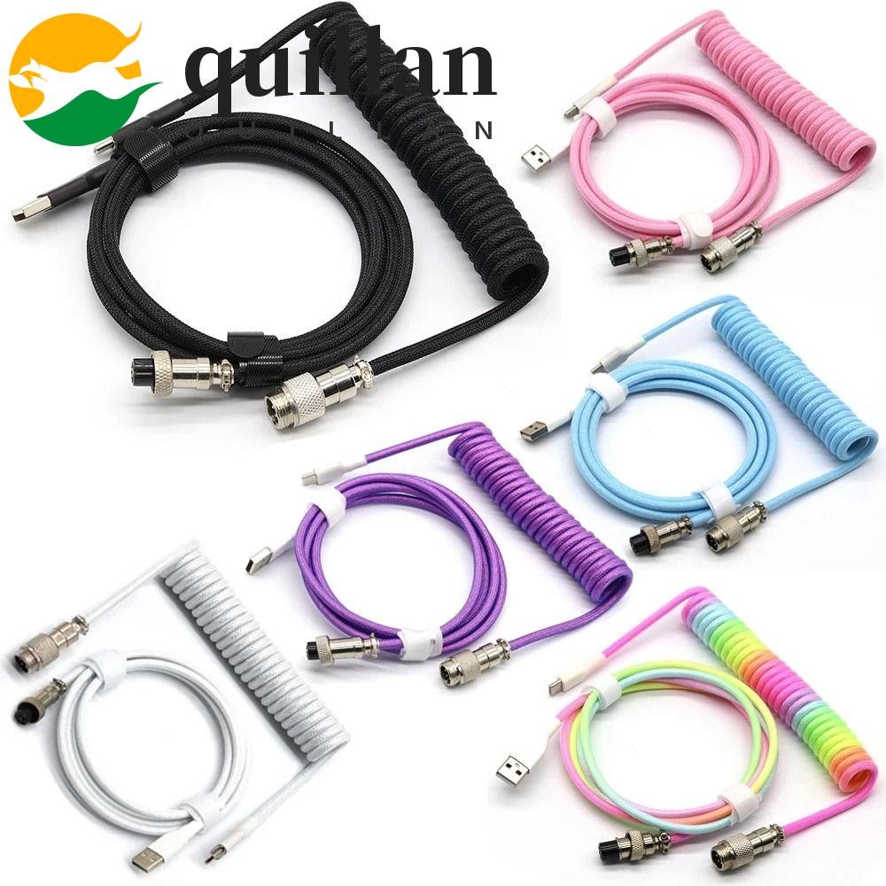 QUILLAN Mechanical Keyboard Cable Computer 5 Cores Braided Thread Usb ...