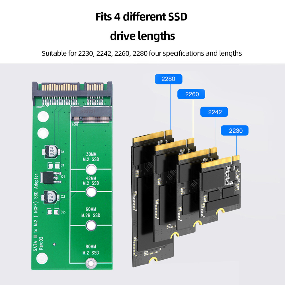 keepdreaming Hard Disk Card Reader B Key M2 SATA Riser SATA3 6G Card M2 ...