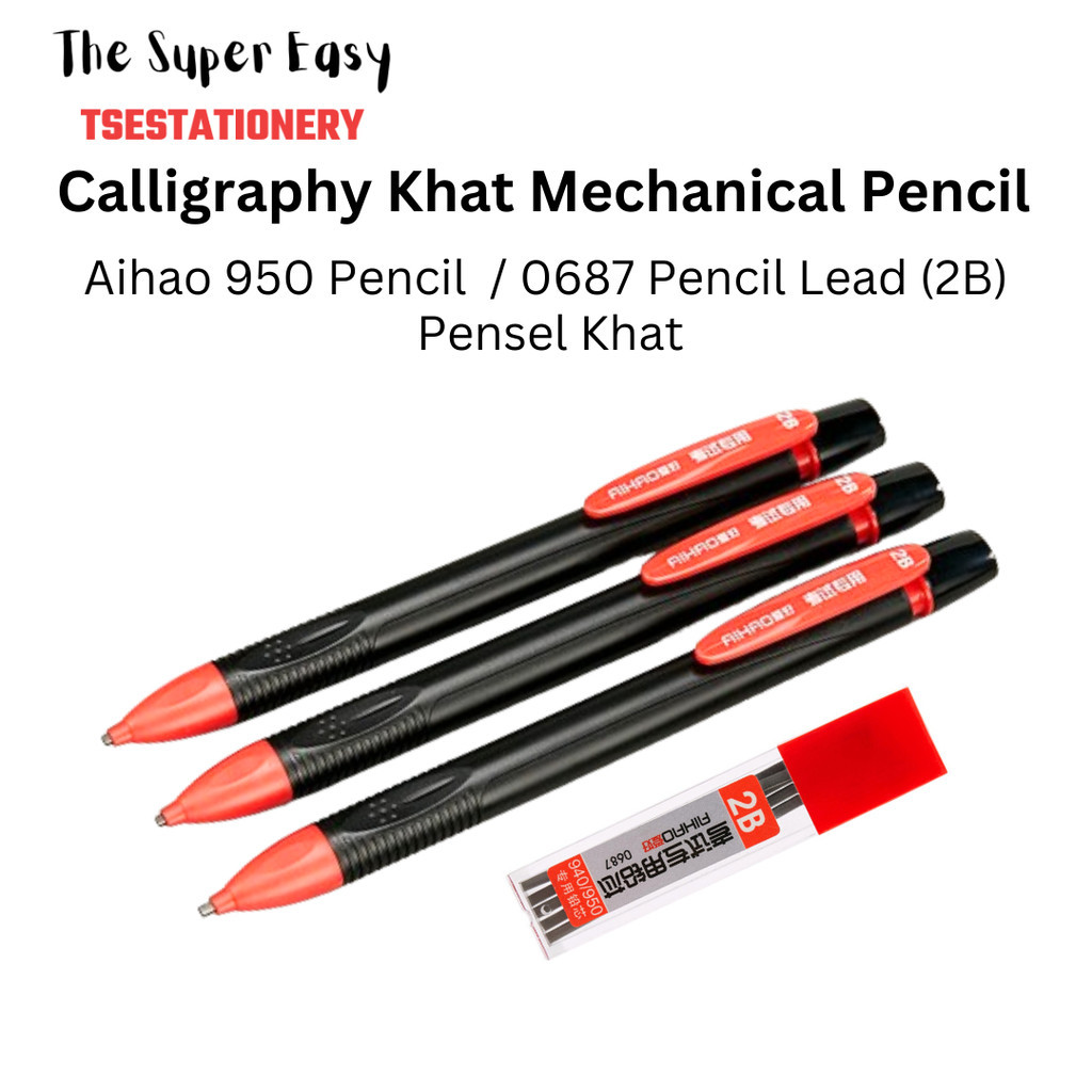 AiHao 950 2B Mechanical Pencil Khat1.8mm Khat Pensel Jawi Calligraphy ...