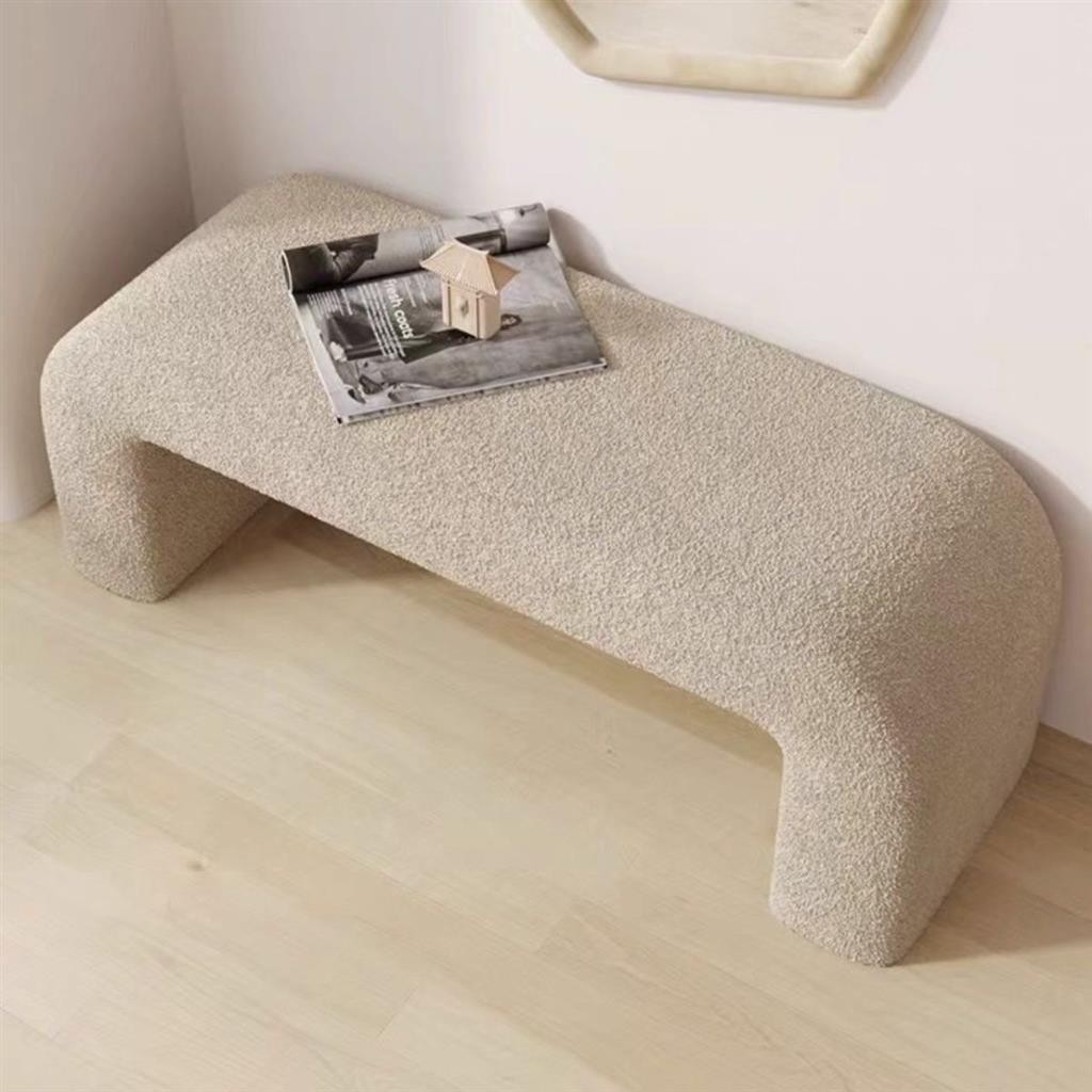 Free Shipping~Ready Stock~Simple Bedside Stool Lamb Fleece Bench Living ...