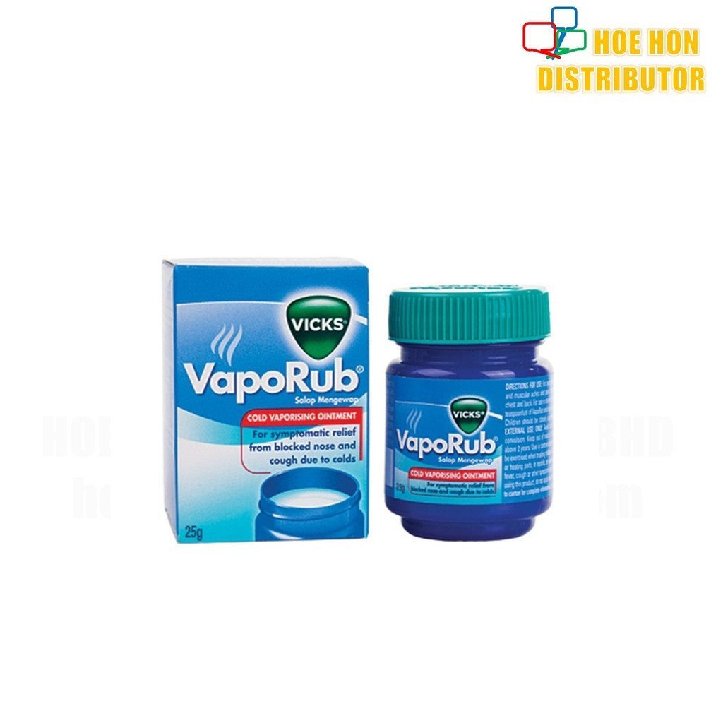 Vicks Vaporub 25g Nose Block Stuffy Nose Cold Nasal Congestion Cough ...