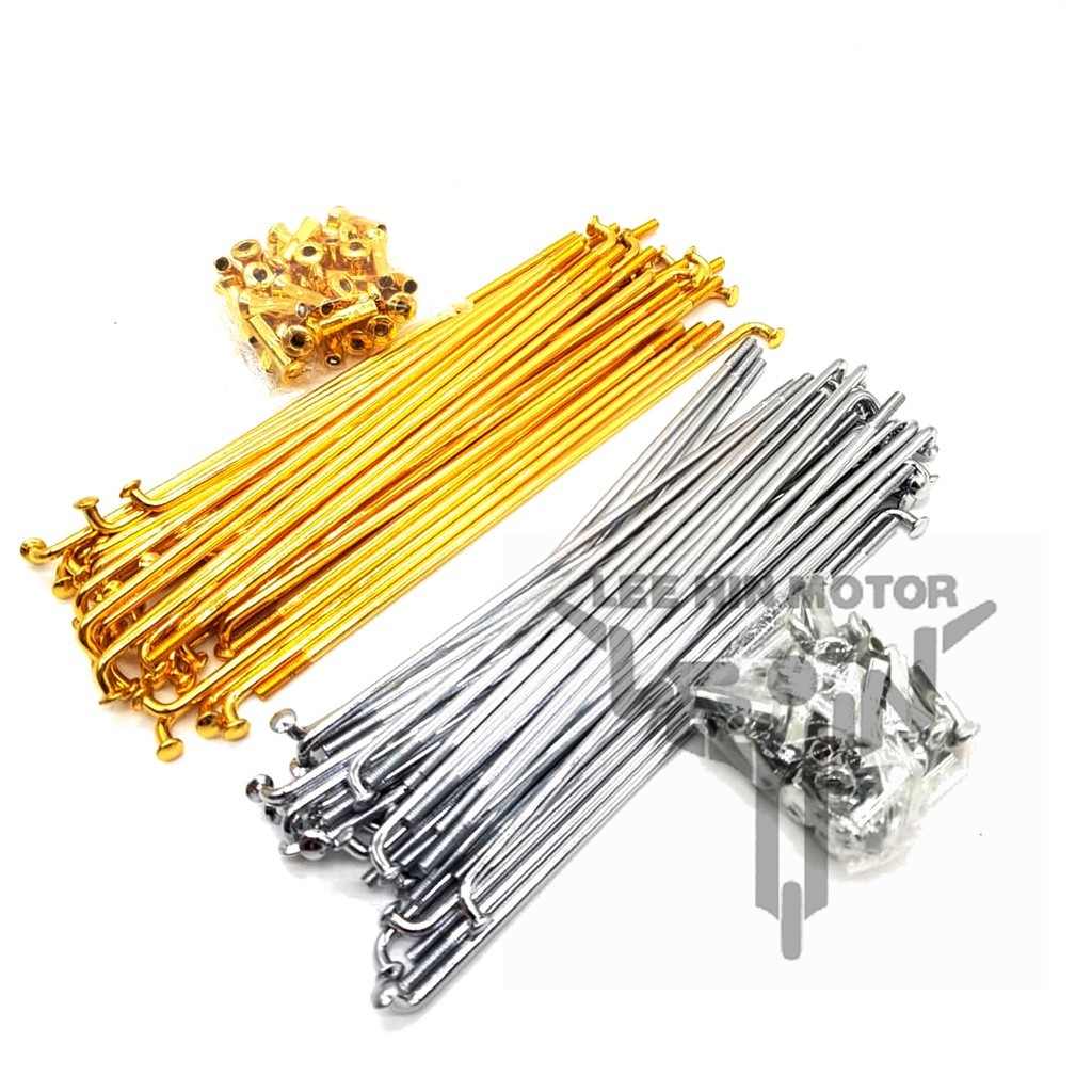 36 Batang Spokes Aksesori Needle Nipples Rim Spoke Lidi Alloy Rims Gold ...
