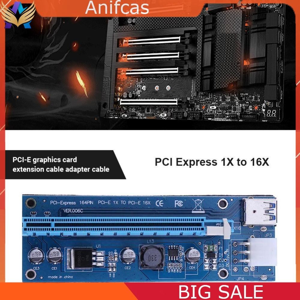 Anifcas PCI-E Express 16X Riser Board with PCIe 6-Pin Power Port for ...