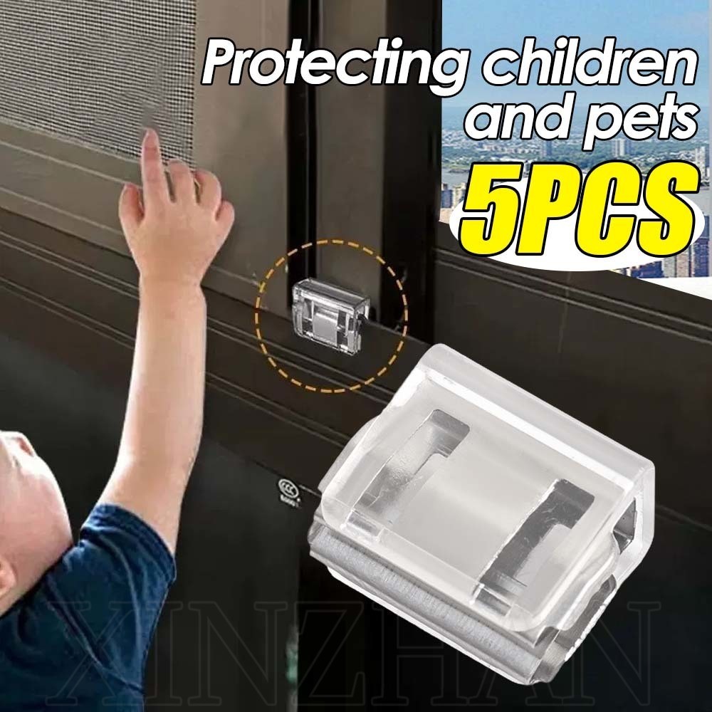 1/5PCS Childproof Window Stoppers - Sliding Sash Stopper - Adjustable ...