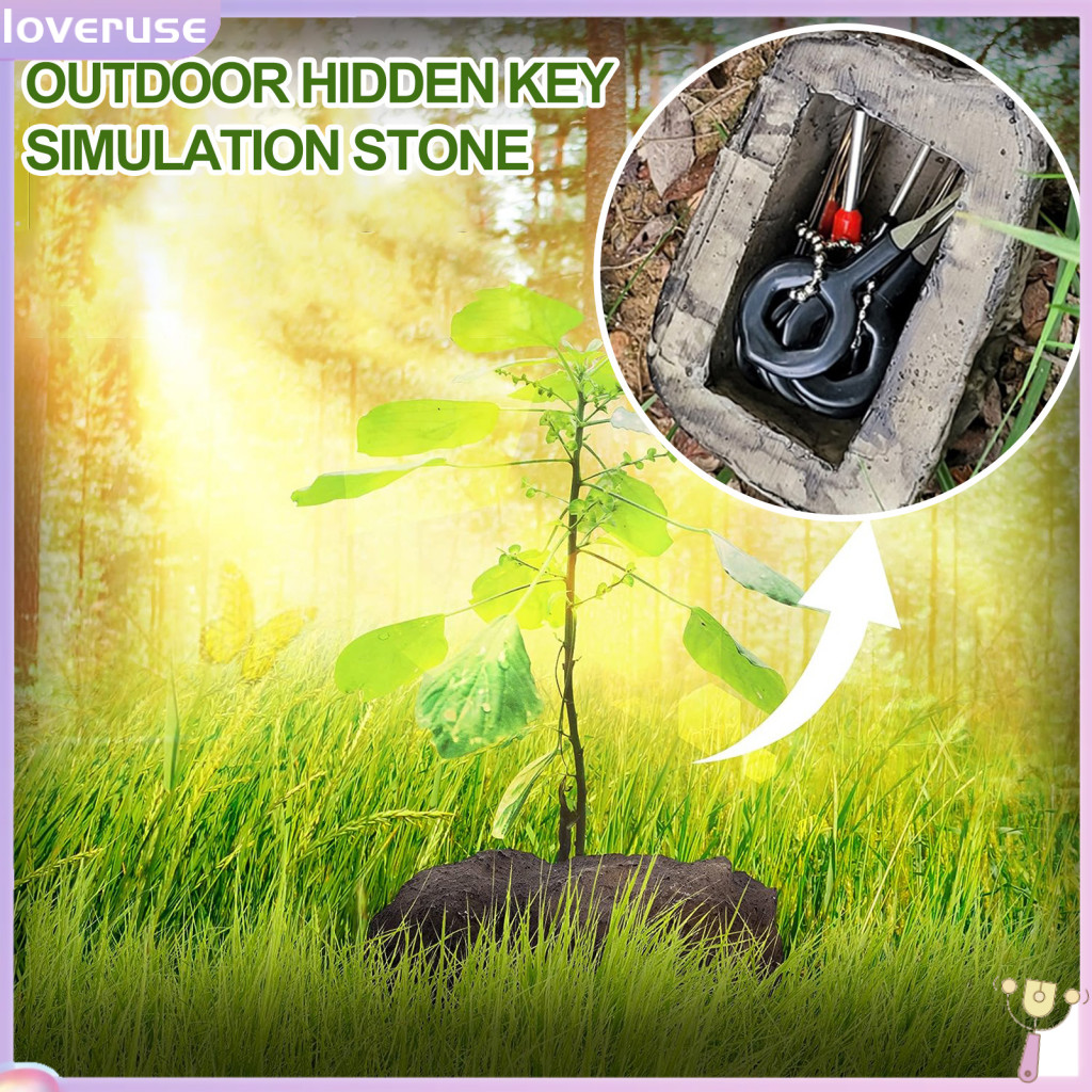 /LO/ Key Hiding Box Yard Rock Key Hiding Box Outdoor Garden Key Hider
