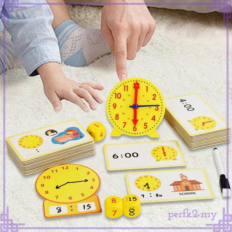 [PerfkfcMY] Kids Telling Time Practice Clock Time Learning Set for Kids ...