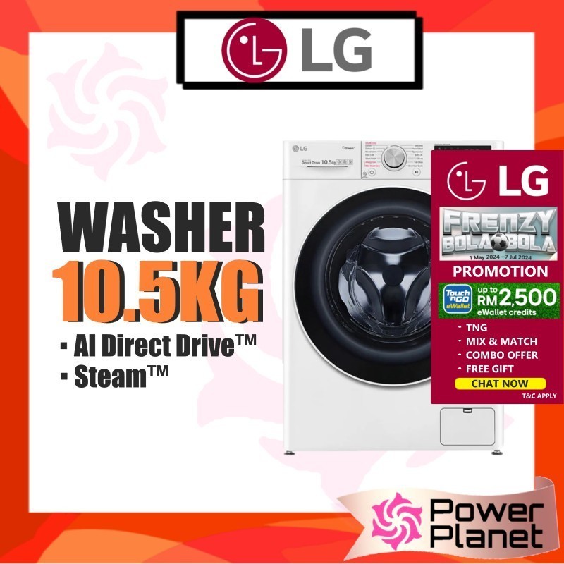 🔺TNG by LG Redemption🔺LG 10.5kg Front Load Washer FV1450S4W with AI