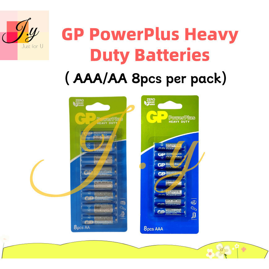 READY STOCK!!! GP PowerPlus Heavy Duty Batteries (8pcs AAA per pack ...