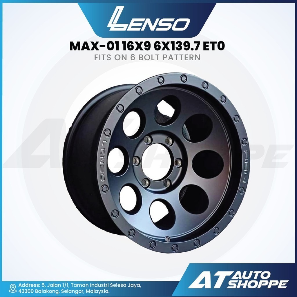 Lenso MAX-01 - Matte Black 16x9 ET0 6x139.7 (1 Piece) | Shopee Malaysia
