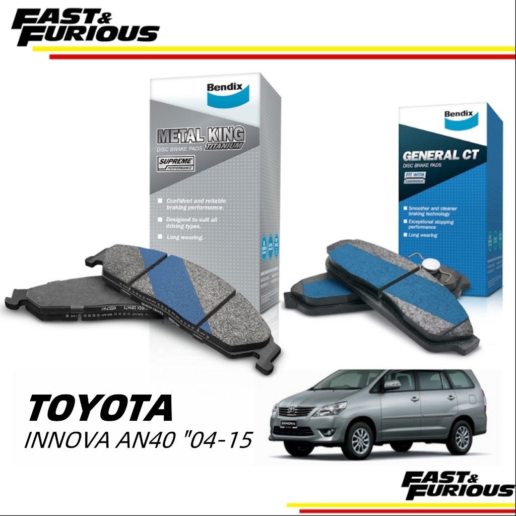 Bendix Brake Pad Innova 1st Gen AN40 TGN40 
