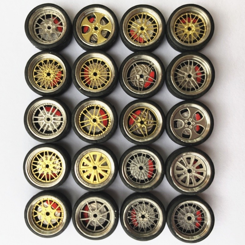 1/64 Modified Wheel Calipers Wheel Hub with Brake Disc Disc Rubber Tire ...