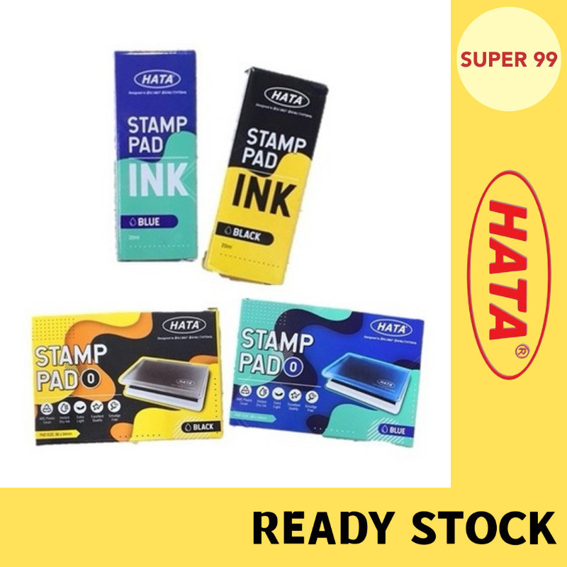 HATA Stamp Pad (No 0 / 1) Stampad Refill Ink Artline Blue Black (Cop ...