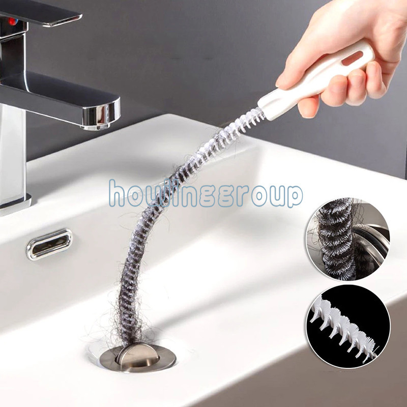 Pipe Dredging Brush Bathroom Hair Sewer Sink Cleaning Brush Drain ...