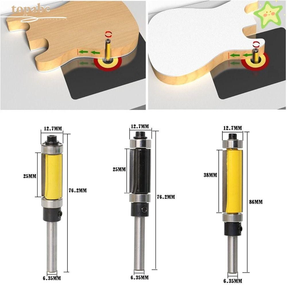 TOPABC Router Bit, 6.35mm Shank Double Bearing Milling Cutter, High ...