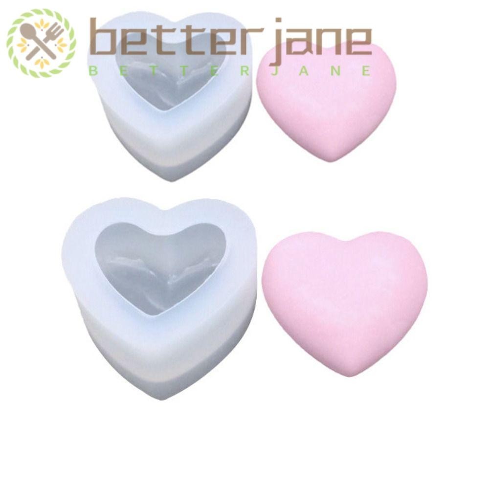 BETTER-JANE Heart-Shaped Silicone Mold, 5.5x4.5x2.9cm White Heart ...