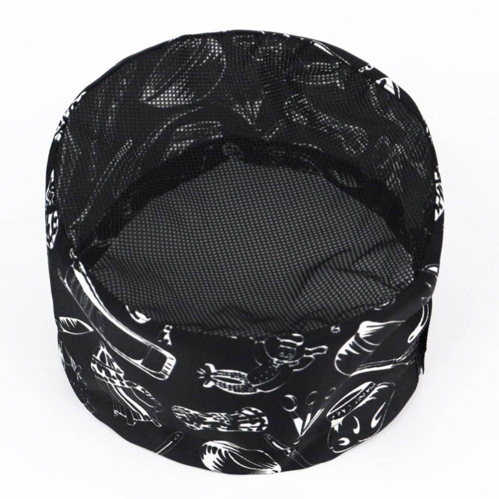 REBUY Breathable Sushi Cap, Japanese-Style WIth Mesh Top Chef Flat Top ...