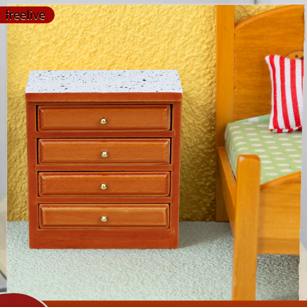 NAMOARLY 1/12 Scale Miniature Kitchen Cabinet - White Wood Dollhouse Furniture For Tiny House Decor