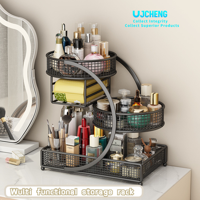 Dressing table storage rack, bathroom washbasin rack, desktop skincare ...