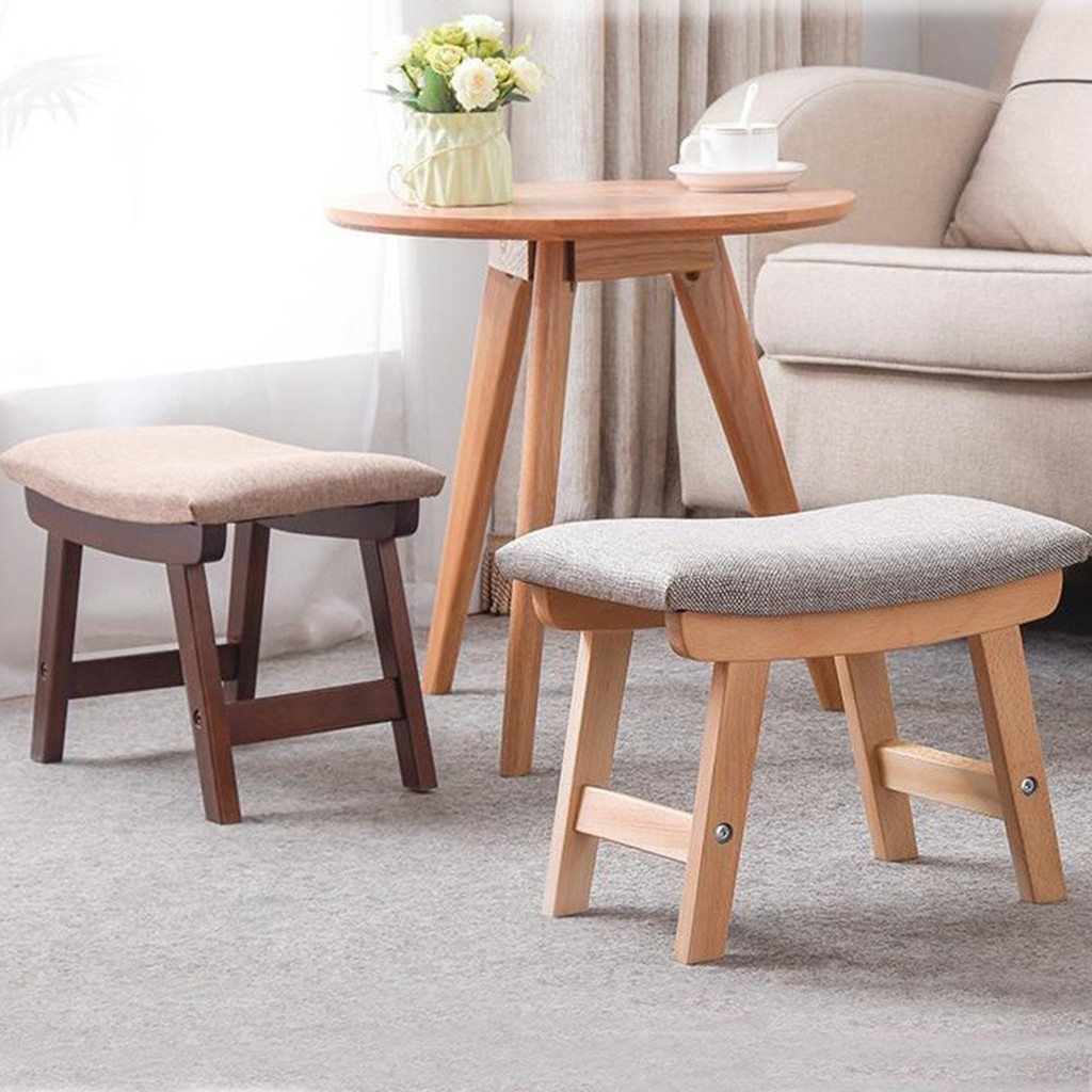 Modern Solid Wood Stools Children Chair Foot Stool Ottoman Kerusi Kayu ...